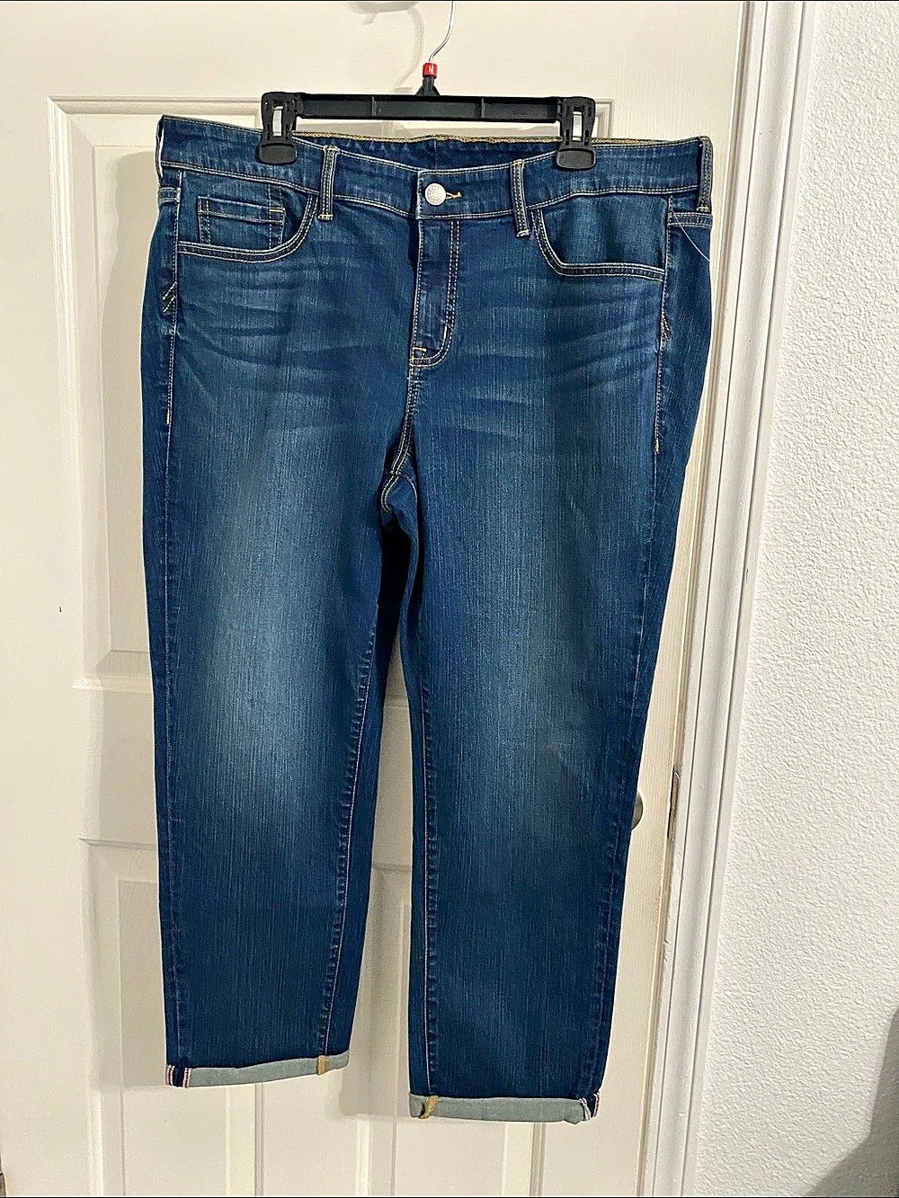 Torrid Perfect Boyfriend Mid-Rise Jean Women's Straight Leg Jeans in Blue